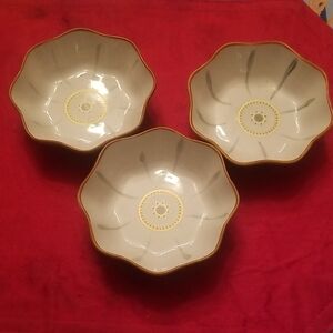 Cure White and Gold Bowl Set (3)